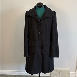 DKNY Wool Blend Charcoal Coat